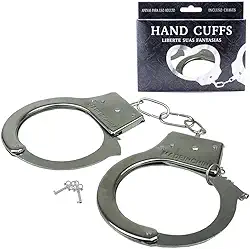 Algema de Metal com Par de Chaves e Trava de Segurança Cromado - Youvibe REF:AL001