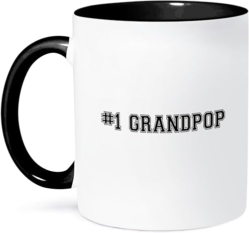 3dRose #1 Grandpop - Taza de 11 onzas, color negro