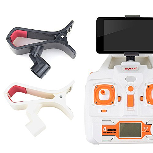 Upgraded Crash Pack Mobile Phone Holder Clip Mount Spare Parts for Syma X5C X5SW X5HW X8C X8G X8W X8HC X8HW X8HG RC Quadcopter Drone Spare Parts White and Black