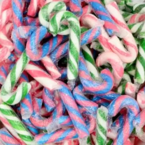 Mixed Mini Candy Canes 30pcs - Bubblegum and Mixed Fruit Flavours - Individually Wrapped Ideal for Birthday Gifts Christmas Gifts Party Bag Fillers