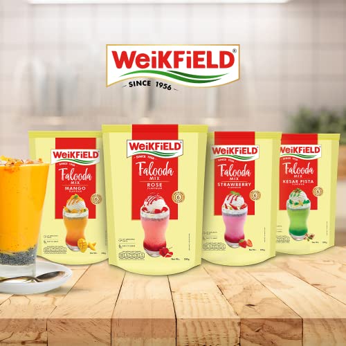 Image of Weikfield Falooda Mix 200 g Pouch | Kesar Pista Flavoured | Rich, Smooth & Creamy Texture | Delicious & Refreshing Taste | Authentic Taste | Instant Falooda Mix