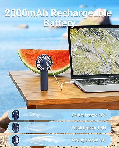 image for SWEETFULL Mini Portable Fan Powerful Handheld Fan Rechargeable,3 Speed