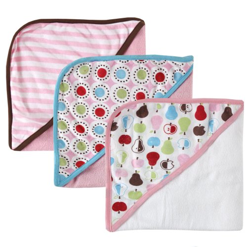 Image of Luvable Friends Hooded Towels in Mesh Bag, Pink, 3-Count