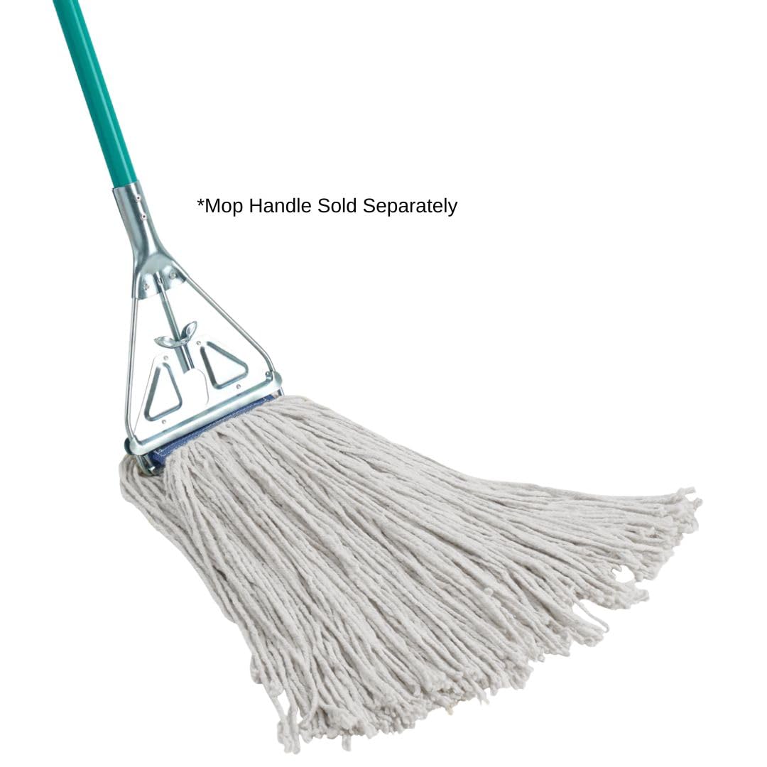 Soro Essentials- 20oz/570g Cut-End Wet Mop Head Replacement Economy Cotton-Poly Blend White Color- Commercial-Grade 4-Ply Yarn Mop Head with Narrow Band Wet Industrial Cleaning Mop Head Refill