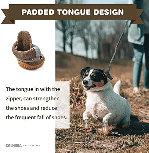 Image of KUTKUT Dog Shoes for Hardwood Floors | Breathable pet Boots with Anti-Skid Rugged Sole | Summer Dog Booties | Pet Hiking Boots with Reflective & Adjustable Strap Zipper Closure for Small Medium Dogs