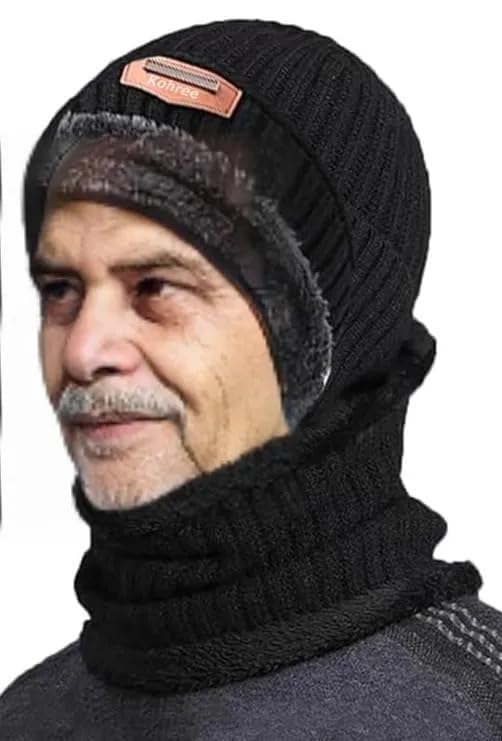 Warmova 2-in-1 Winter Set | Fleece-Lined Beanie Cap & Neck Warmer Combo for Men & Women | Knitted Thermal Wool Set for Cold Weather (Unisex, One Size)-image-17