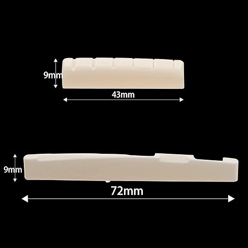 Miniatura 7 de Pasadores de puente de guitarra acústica, clavijas de cuerda y tuerca de guitarra de hueso preranurada de 6 cuerdas compatibles con guitarra estilo