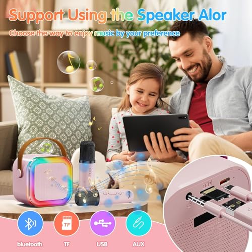 Image of MiniExplorer Rechargeable Wireless Mini Portable Bluetooth Karaoke Machine | Bluetooth Speaker with Microphone & LED Lights - Kids Music Singing Toys for Girl Boy Birthday Gift Ideas