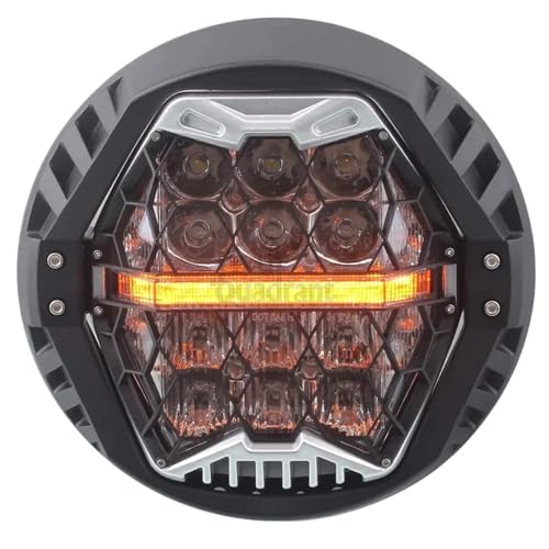 Phare LED moto Harley feux de croisement et halo ambre pour rouler de nuit en sécurité