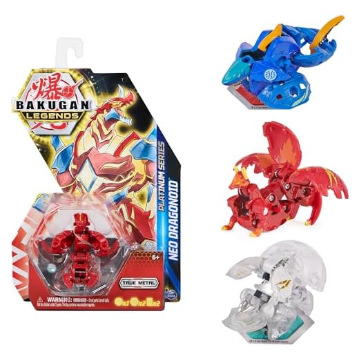 BAKUGAN Legends, Neo Dragonoid, True Metal de la Serie Platinum, 2 Baku-núcleos, Carta Portal y Carta de Personaje, Juguetes para niños, a Partir de 6 años