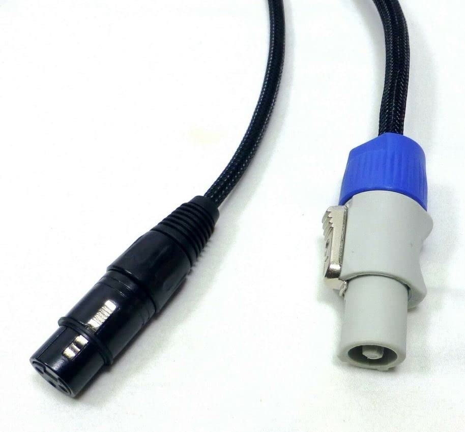 LASE 6 Ft Link (Jumper) PowerCon AC & XLR Audio Combo Cable (Powered Speakers)