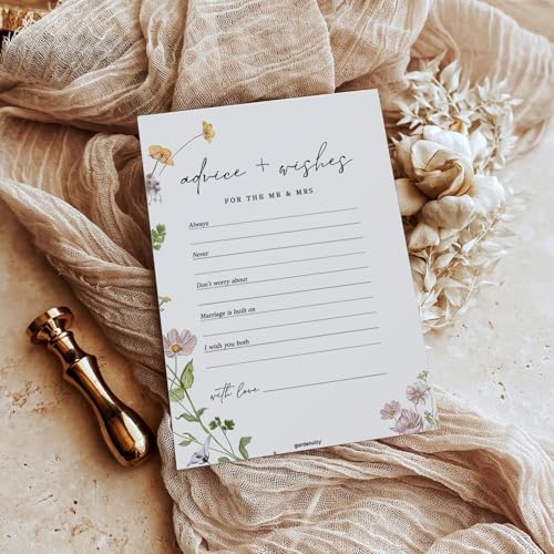 GardenCity Advice and Wishes for The Mr and Mrs, Bridal Shower Games for 50 Guests, Wildflower - Thumbnail 5