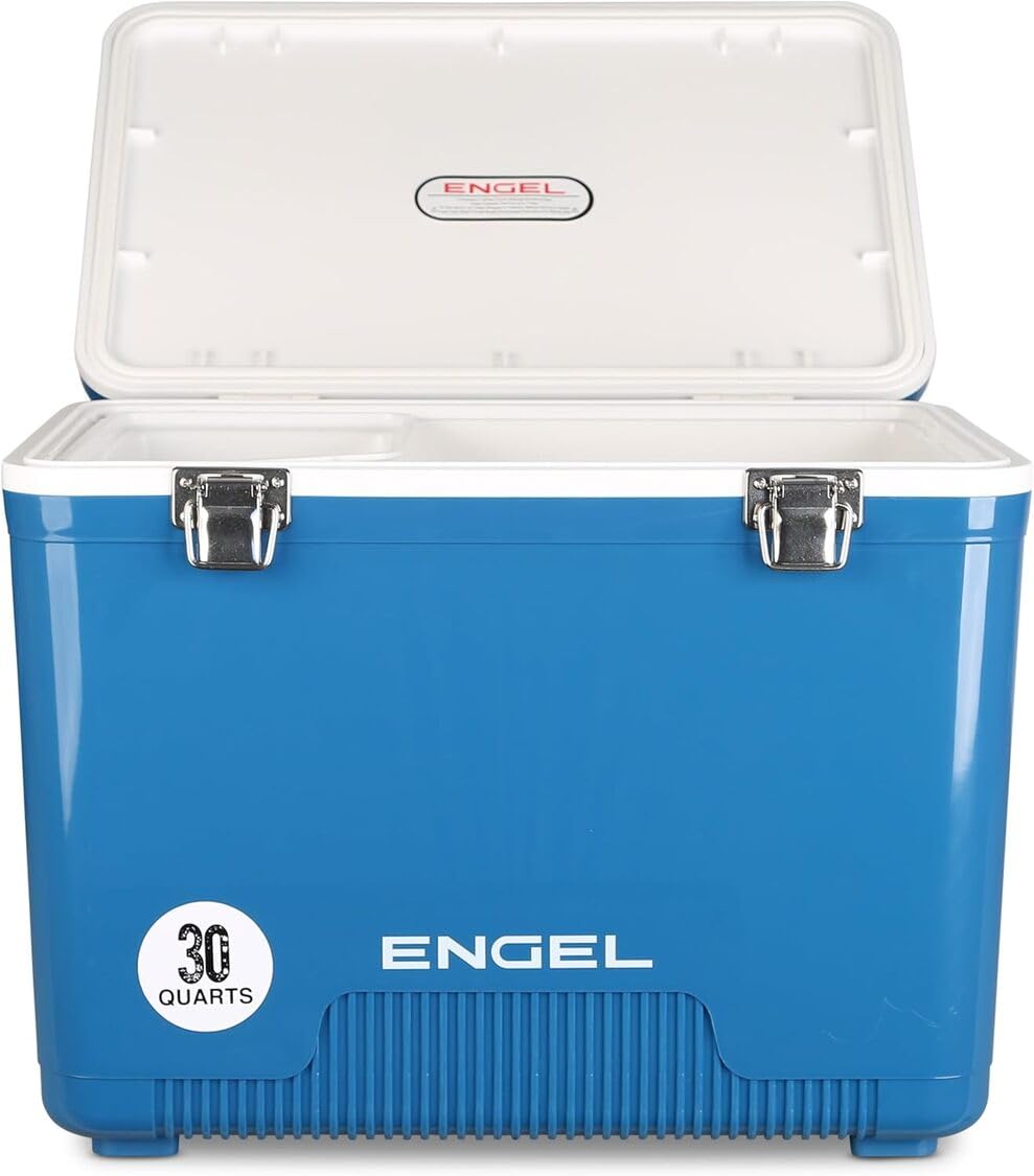 ENGEL Cooler Box 28.4 L - Leak-Proof, Air Tight, Drybox Cooler for Camping, Fishing, Hiking,Picnic - Mini Ice Boxes Large Enough for 30 Cans, 48.3 x 31.7 x 36.8 CM Small Cool Box for Drinks and Food