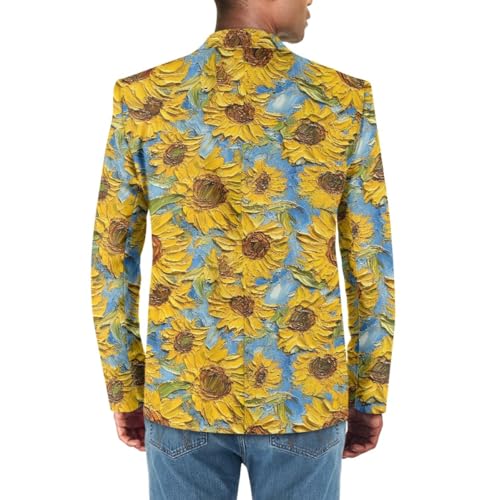 Men's Starry Night Blazer Jacket Art Oil Painting Long Sleeve Button Lapel Blazer2