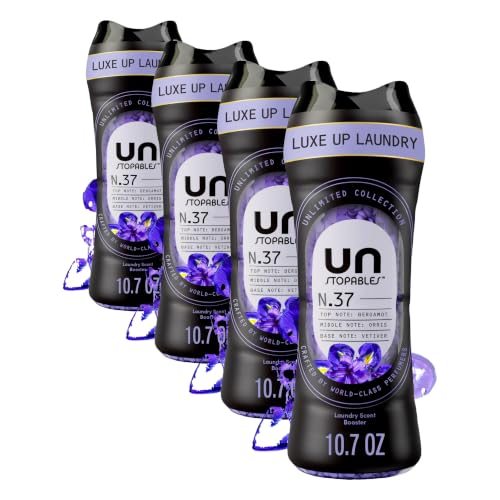 Downy Unstopables Unlimited Collection In-Wash Laundry Scent Booster Beads, No. 37, Fine Fragrance, Long-Lasting Fresh Scent Beads, 10.7 Ounce (Pack of 4) - image 1