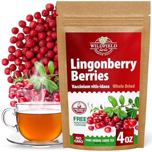 Image of 4 oz. Cowberry Lingonberry Whole Berries Tea (Vaccinium vitis-idaea L) - 113g Dried Lingonberry Tea Arandano Rojo Entero Seco