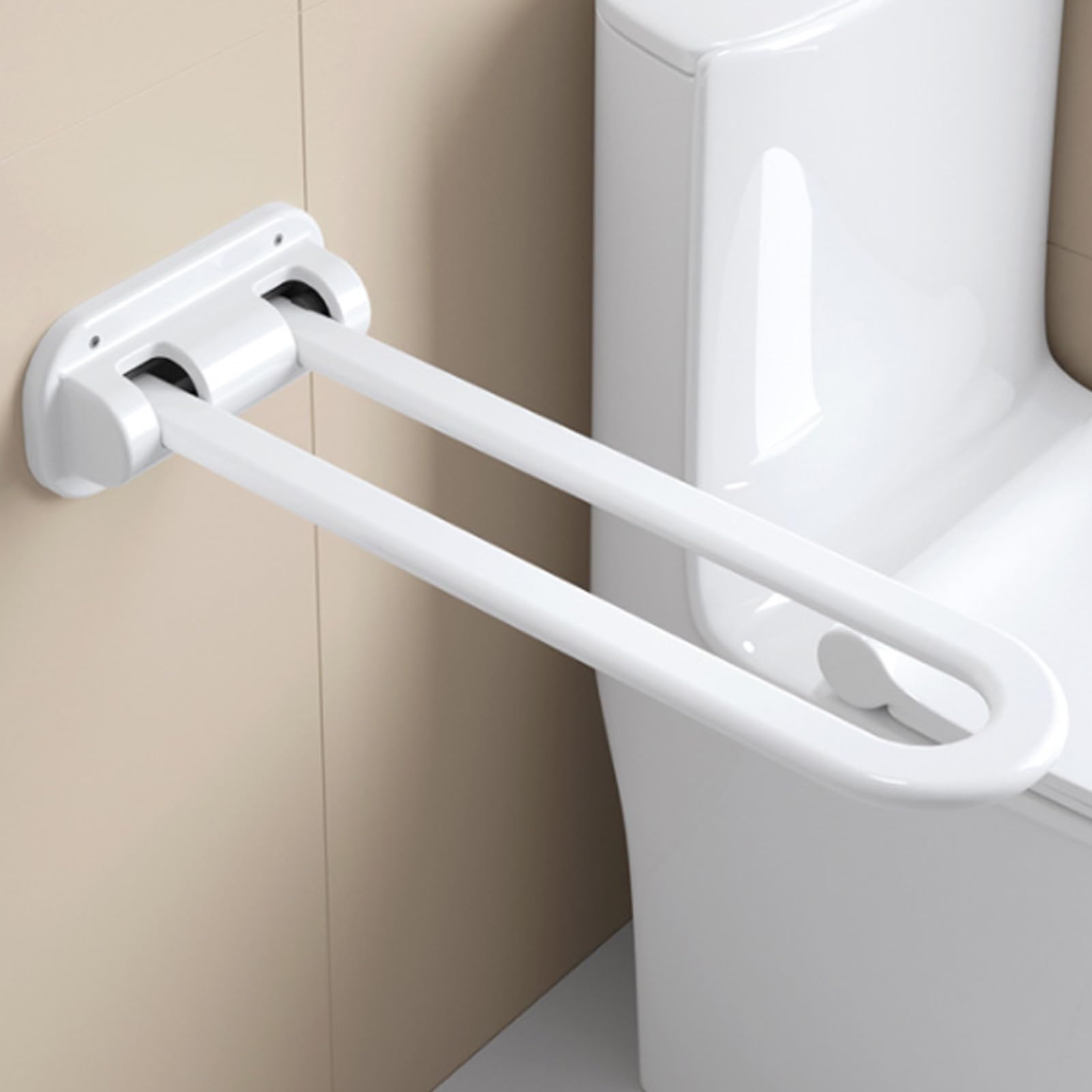 ZJchao Barra de Seguridad Abatible para Inodoro, Barra de Apoyo Plegable que Ahorra Espacio para Baños Pequeños, Altura Ajustable, Soporte Resistente para Personas Mayores y Asist