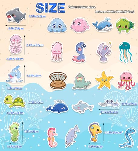 Stickers for Kids, 100Pcs Cute Animal Stickers, Vinyl Non-Repeating Sticker - image 6