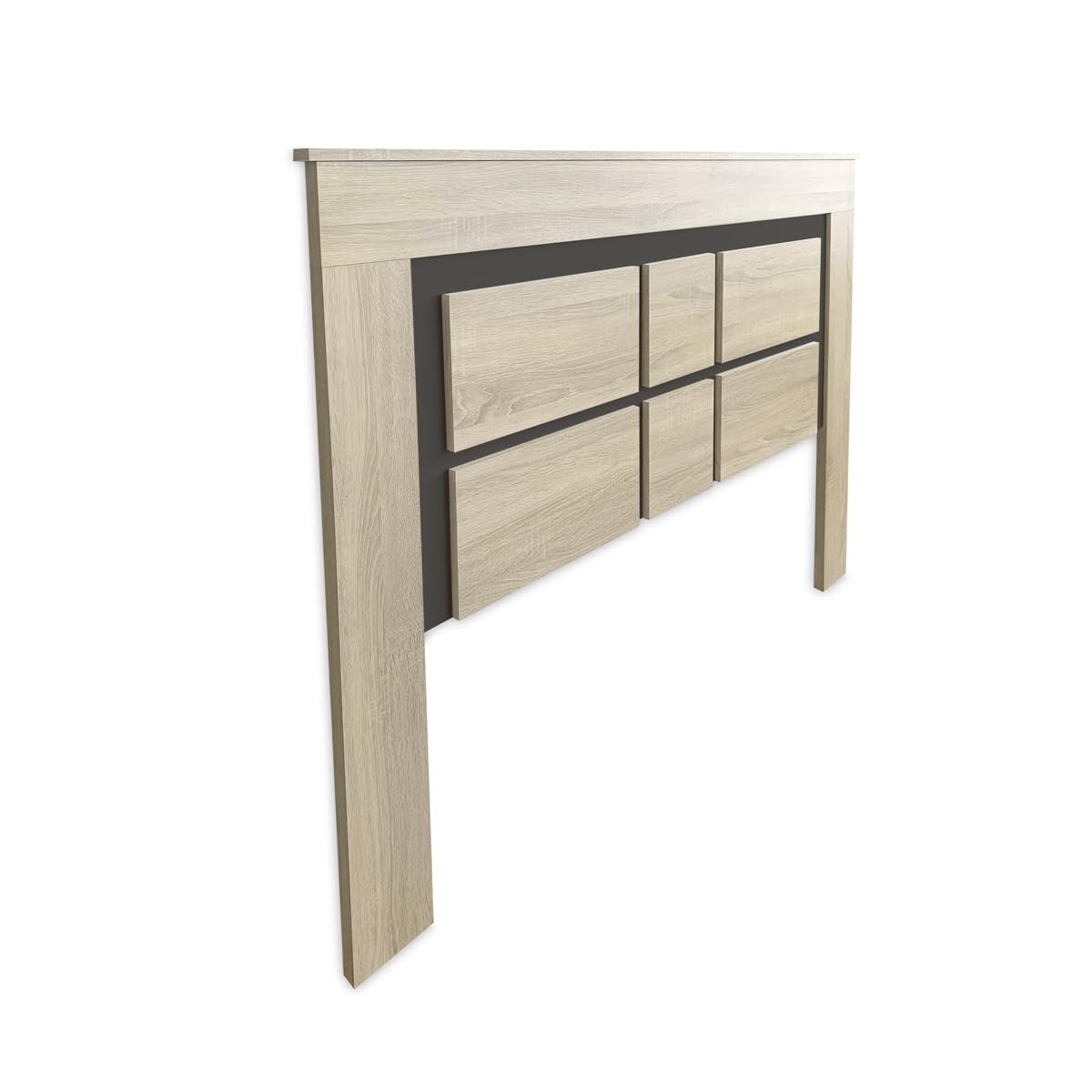 amuéblate online Cabecero Nórdico Indiana Práctico y Elegante | Fácil de Montar, Madera, Cambria-Grafito, 160 x 120 cm (Cama 135-140-150)