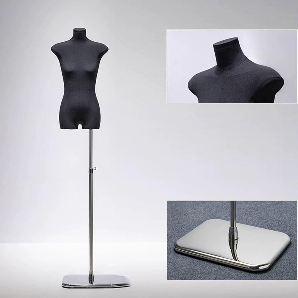 Artiz Torso Manichino Femminile/Busto da Sartoria, Busto Sartoriale Femminile Spilleabile Altezza Regolabile Pollici Ideale per Sartoria, Cucito Ed Esposizione di Abiti(Silver-B)