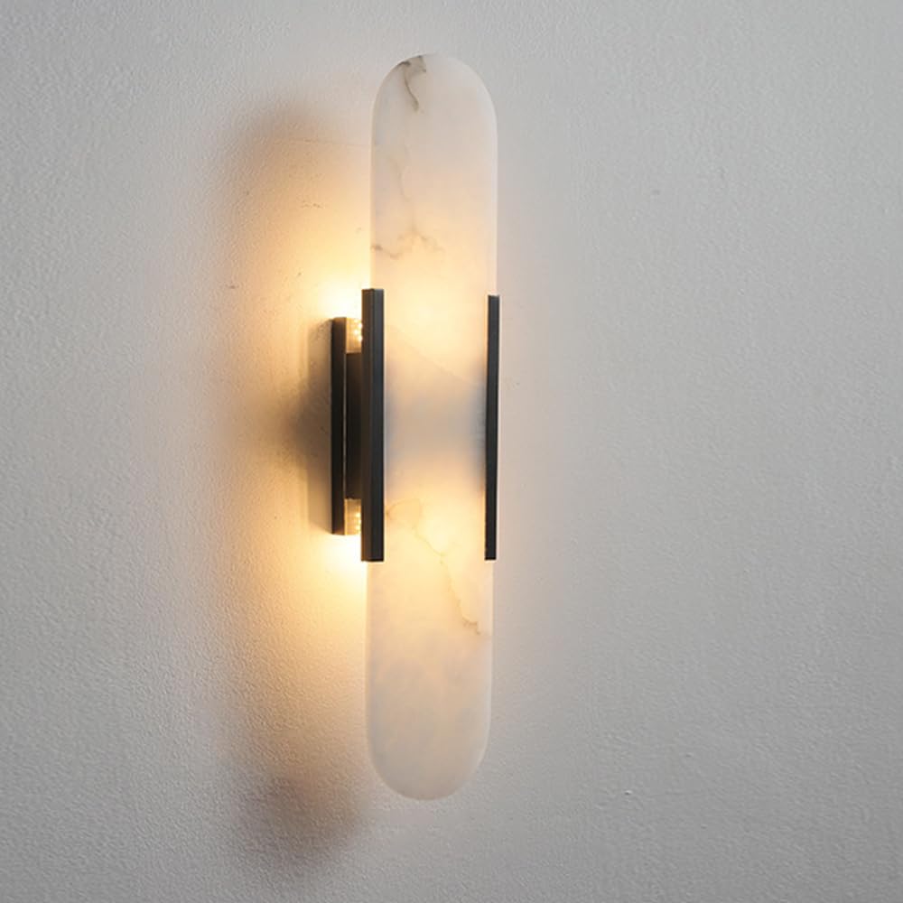 HYJAUSXB Nordic Marble Wall Lamp - Modern Stone Sconce for Living Room, Hallway, Bedroom Natural Hardwired Lighting Fixture