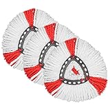 ANBOO Wischmopp Ersatzkopf für Vileda 3 Stück, Microfibre Turbo Wischmopp Ersatzbezug Kompatibel mit Triangle Spin Mop Rot