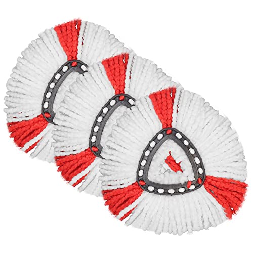 Mop Replacement Heads for Microfiber Spin Mop Refills Red 3pcs