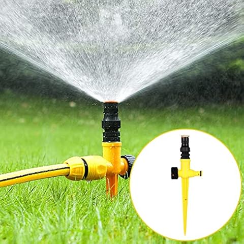 MQLAE 360° Rotation Auto Irrigation System, Garden Sprinkler Patio Multi-Tips Lawn Sprinkler Adjustable Angle for Outdoor Grass Garden Yard Lawns, 3 Gears Adjustment Cover