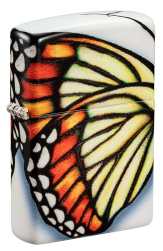 Encendedor Zippo bolsillo diseño mariposa blanco miniatura 1
