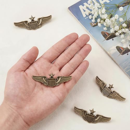 Image of 4Pcs Wings Pin Wing Pilot Air Force Senior Pilot Wing Badge
