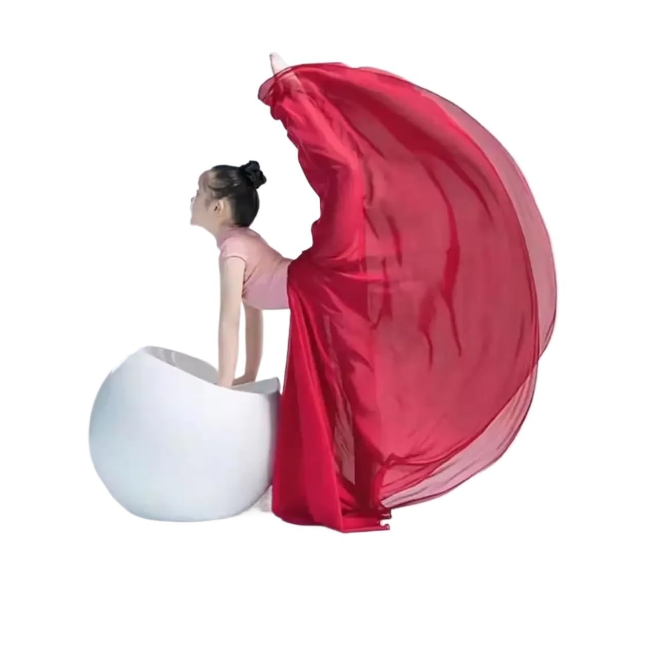 Gonna Da Danza Del Ventre 720&deg; In Chiffon Per Bambine - Lunga E Fluida Per Ballo Zingaro E Esibizioni