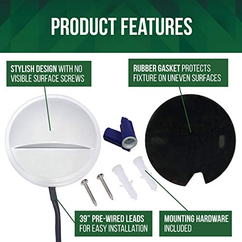 Gkoled Landscape Deck Light, Low Voltage 12V Ac/Dc Outdoor Patio Lighting, Led 2W Step Light, Die-Casting Aluminium With White Powder Appearance, 6 Pack #TOP2