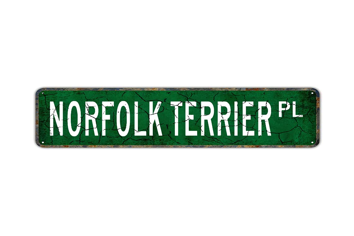Norfolk Terrier Retro Tin Signs Aluminum Metal Sign for Kitchen Home Garden Wall Bar Cafe Decor 4x16 Inch