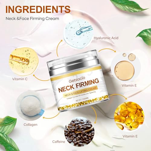 Neck Firming Cream: Anti-Aging neck cream for tightening and firming - Best Neck Tightening Cream For Fine lines, Loose & Sagging Skin On Face, Neck, Décolleté (1.7Oz) - Image 4