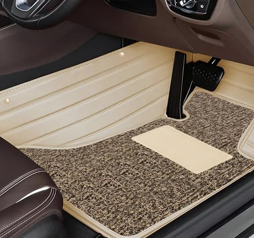 Image of CHIRON Premium 10D Car Floor Mat for iX1 Custom Fitted, Luxury Car Foot Mats Compatible with BMW iX1, Set of 3 Pcs, 100% Waterproof and Washable, Classic Beige