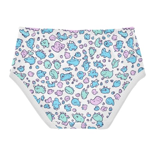 ZZKKO Cute Dinosaur Cartoon Abstract Girls Underwear Toddler Panties for Girls Comfort Brief Size 2-8T2