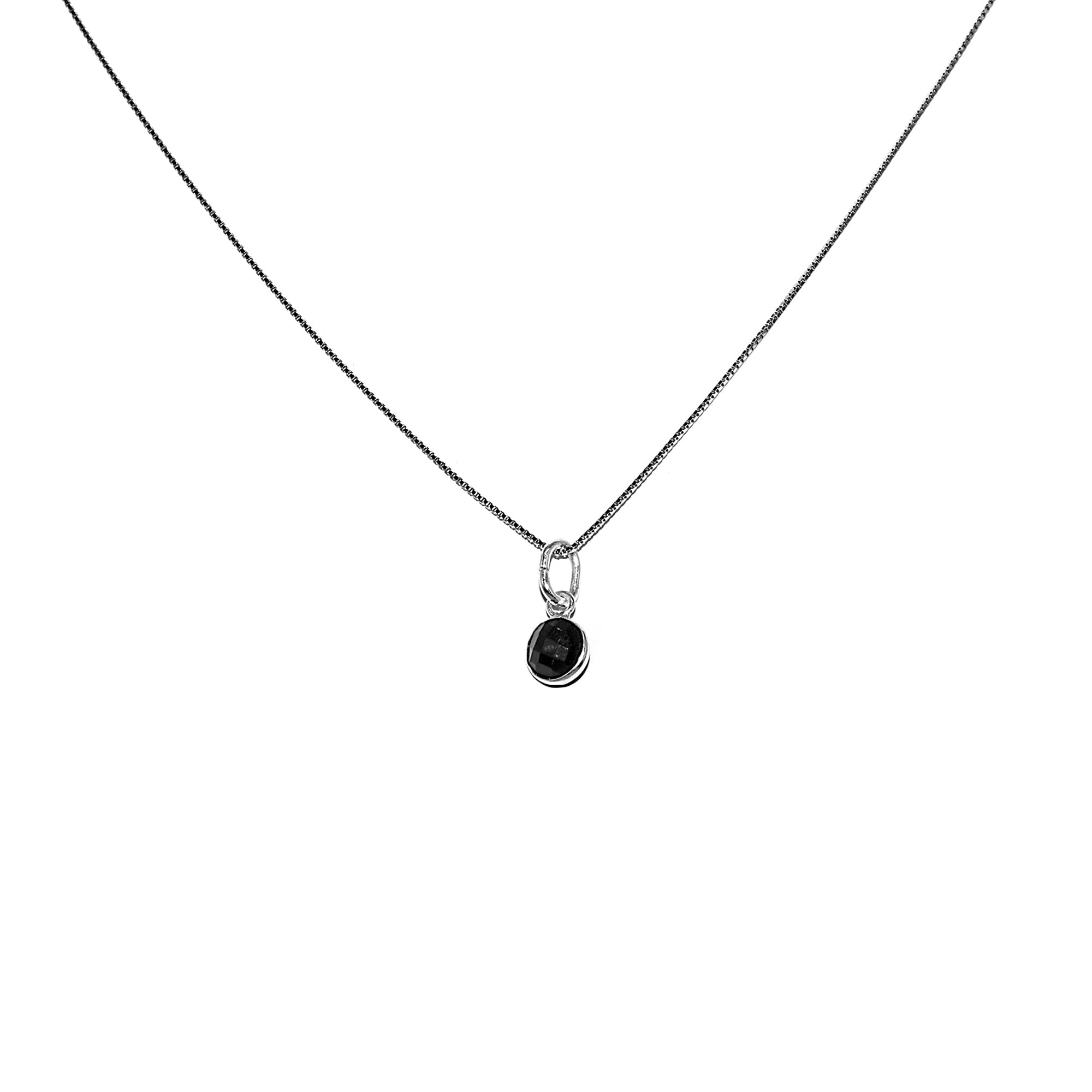Venezianer Kette Halskette 0,6 mm dünn mit Anhänger Spinell 925 Sterling Silber Damen Halskette