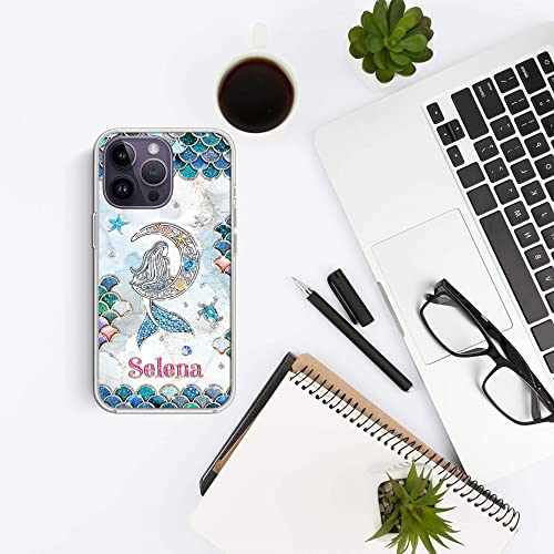 Casezily Personalized Mermaid Lovers Ocean Phone Case Custom Name Protective Clear Cases Compatible With Iphone 14 13 12 11 X Xs Xr 8 7 6 Mini Pro Max Galaxy Note 10 S9 S10 S20 S21 Ultra Plus #TOP4