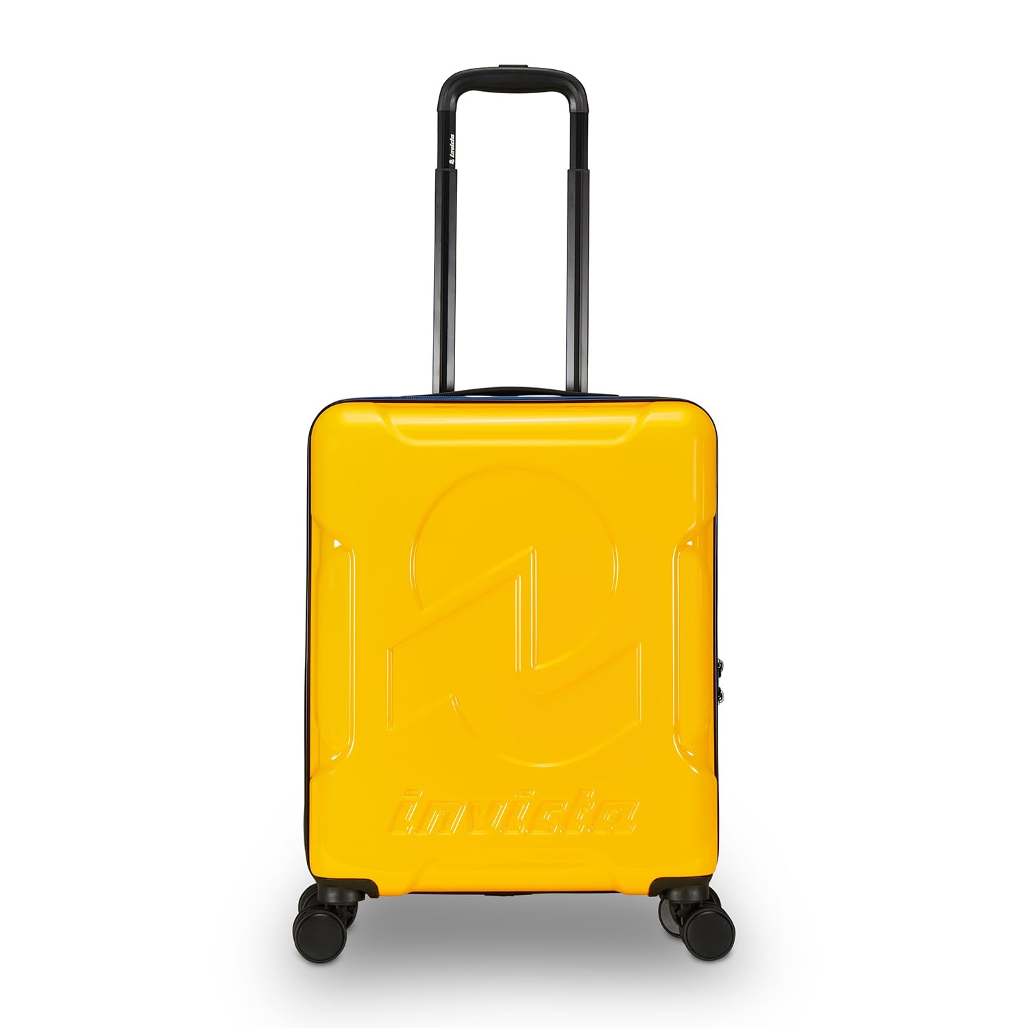 Invicta Trolley Travel - Bagaglio a Mano - Giallo - 33 Litri, Rigido da Cabina con 4 Ruote Girevoli