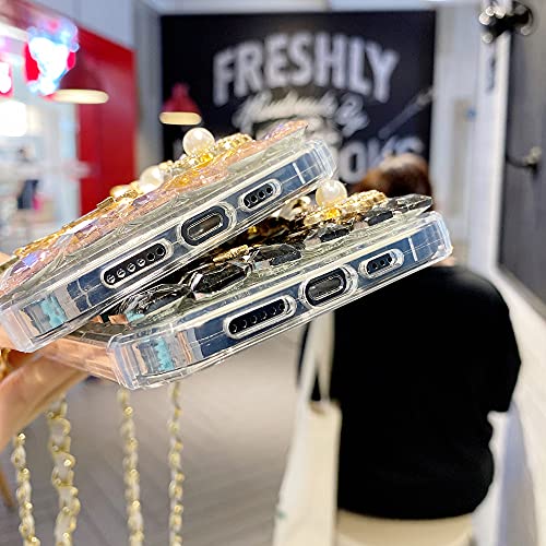 Victor For Iphone 12 Pro Max 6.7 Inch Perfume Bottle Case Luxury Bling Diamond Crystal Sparkle Rhinestone Glitter Case 3D Pumpkin Bear Handmade Cover Chain Lanyard Case For Iphone 12 Pro Max (Pink) #TOP7