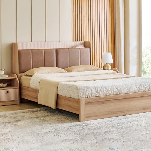 Image of Home Centre | Lexus Savanna King Size Bed | Engineered Wood | Brown | 1 Year Warranty