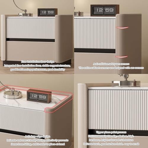 Solid Wood Nightstand with 2 Drawers, Stylish Bedside Table for Living Room, Functional Side Table with Storage, Elegant Home Furniture, Perfect for Bedroom Decor