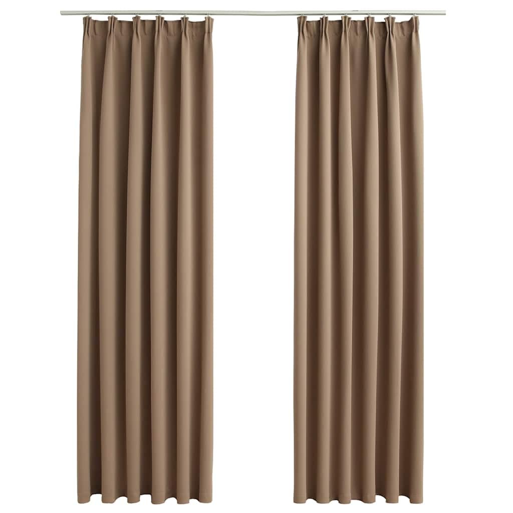 Rideaux occultants 140x245 avec crochets double rideau thermique taupe pour salon