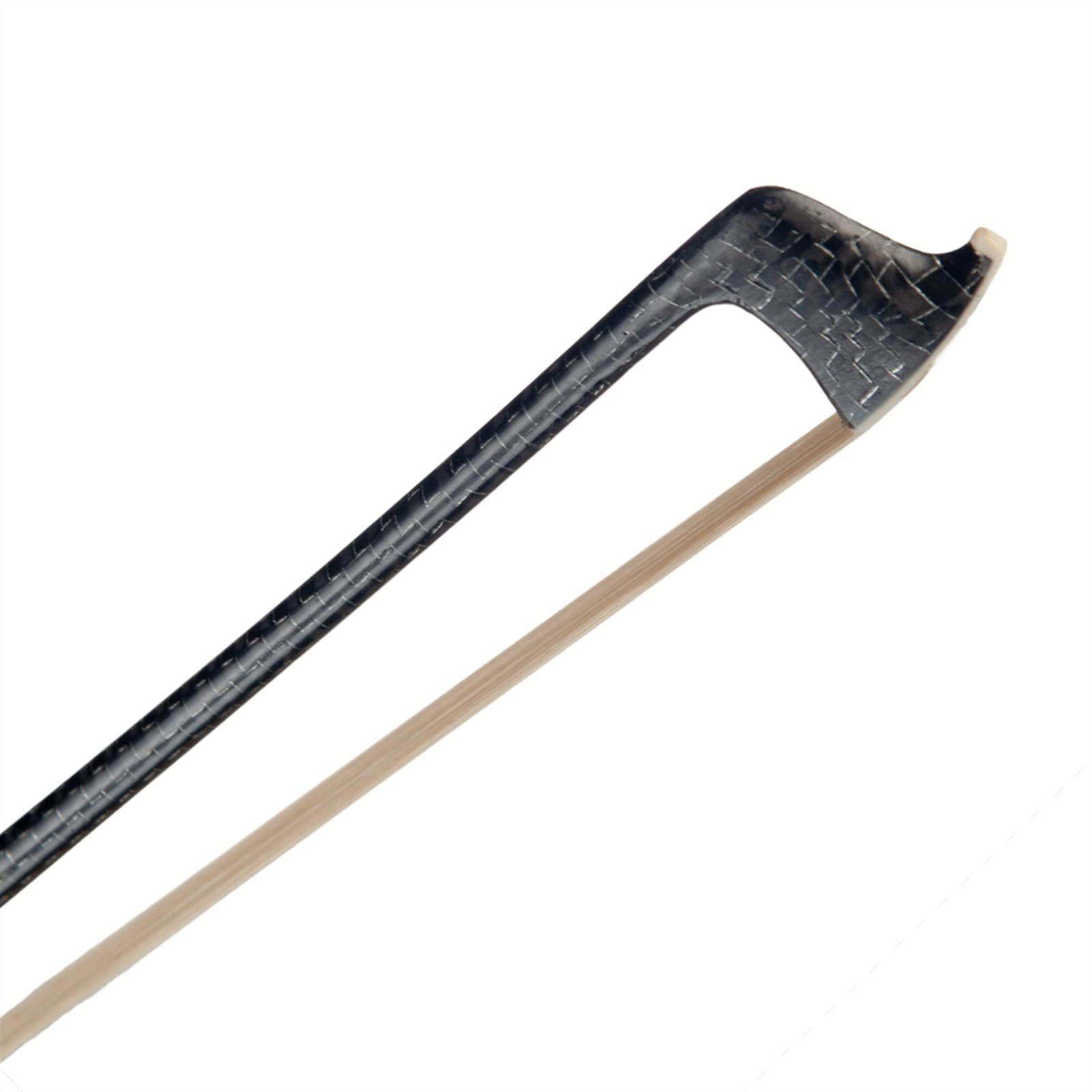 TSTS Viola Bow 16 "Viola In Fibra Di Carbonio Fiocco Griglia In Fibra Di Carbonio Fibra Di Carbonio Stick White Harhar W/Bue Corno Rana Durevole Fiocco professionale violino