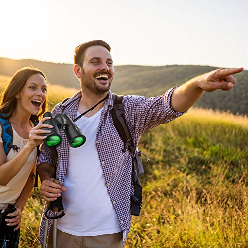WildVis 12x42 Binoculars for Adults Compact Binocular Prism BAK4 FMC Lens Waterproof HD Binoculars for Bird Watching Hunting with Carrying Bag - Thumbnail 5