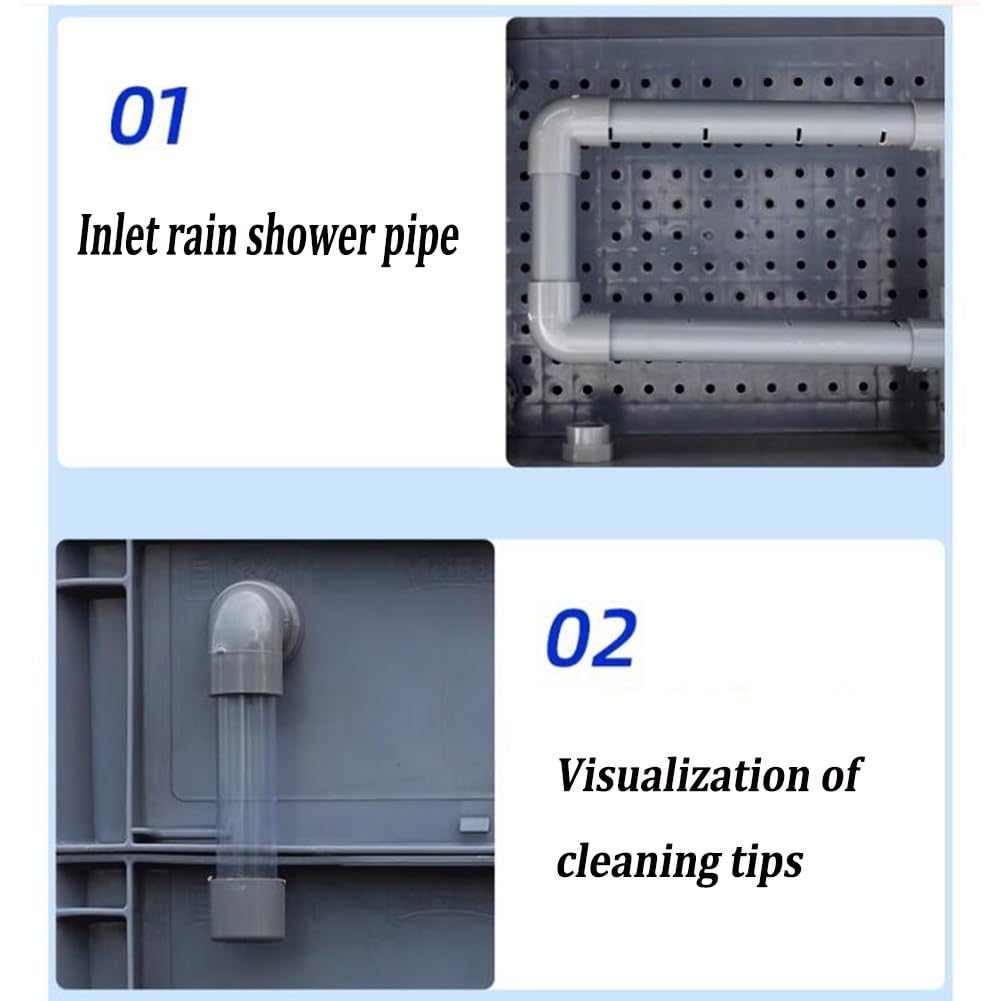 GRRICEPL Boîte De Filtration pour Aquarium, Cascade Bio-Filtration Aquarium, Filtre pour Aquarium À Tortue, Pompe Et Média Filtrant Non Inclus (Couleur : Grey, Taille : 60x40x66cm)