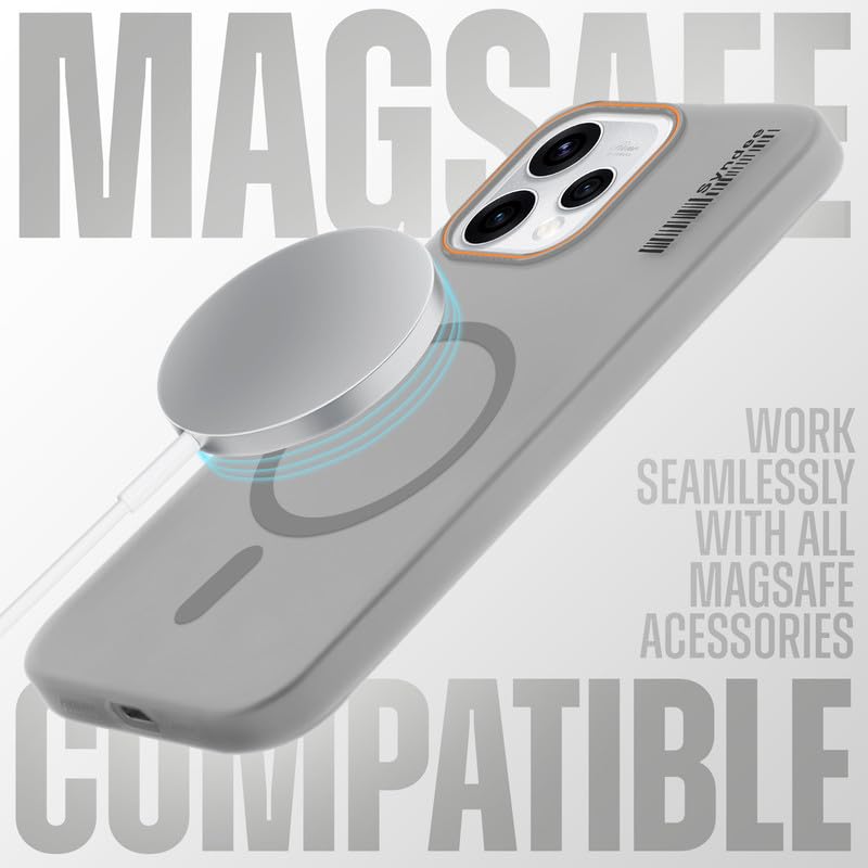 Image of Mr. Case Back Cover for Oppo Reno 15 5G Sleek Frosted Translucent Back Only Compatible with Wireless Magnetic Accessories | Anti-Scratch Shockproof Phone Case - Grey