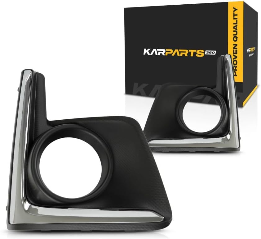 KarParts360 For Subaru Crosstrek Fog Light Cover 2016 2017 Driver and Passenger Side Pair/Set | Textured Black | w/Chrome Trim | DOT Certified | SU1038112, SU1039112 | 57731FJ430, 57731FJ420