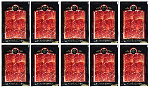 Jambon Ibérique 10 Enveloppes de 100 gr. Emballé sous vide Couper à la main