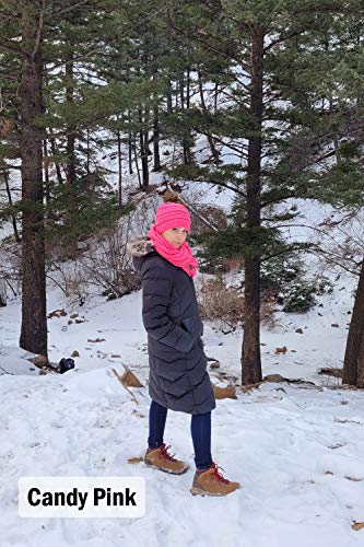 Funky Junque Women's Cozy Infinity Scarf & Messy Bun Beanie Set Winter Accessory Set3